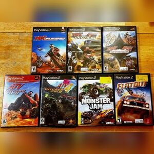 PS2 Lot of 7 Off Road Racing MX ATV Unleashed Untamed Fury Flat Out Monster Jam